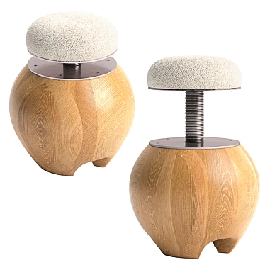 Oak Mushroom Stool CG Model 3D model image 1 