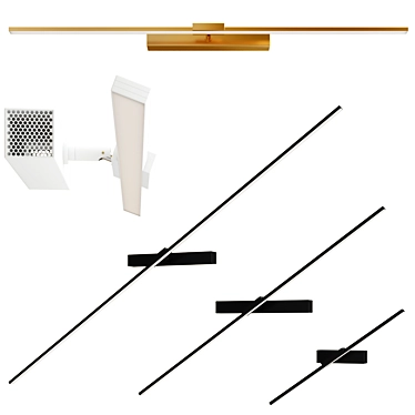 Modern LED Picture Light Fixture 3D model image 1 