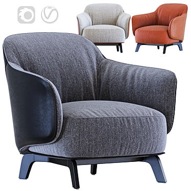 Elegant KAORI Luxury Armchair 3D model image 1 