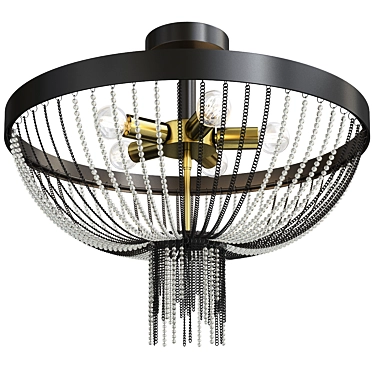 Elegant Rain Brass Chandelier 3D model image 1 