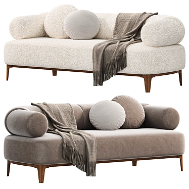 Contemporary Sofa Upholstered in Boucle Fabric