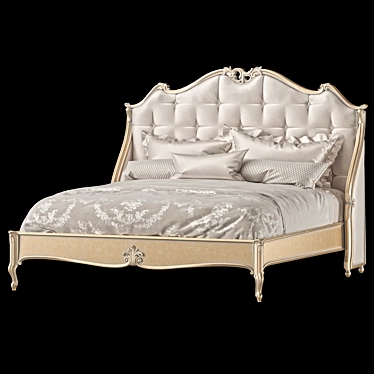 Elegant Italian Winged Bed Design 3D model image 1 