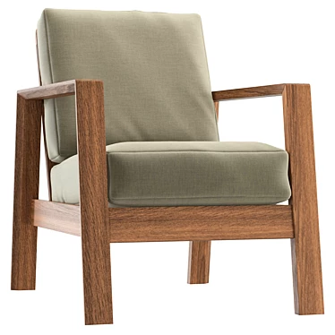  Modern Upholstered Armchair Measuring Real-size 3D model image 1 