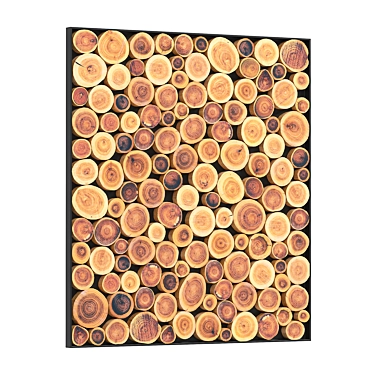 Rustic Wood Slice Panel 3D model image 1 