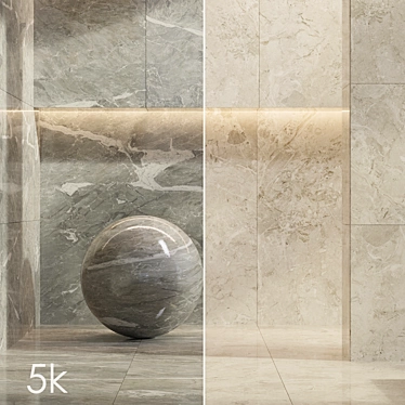 Marble Texture Bundle - Versatile 4k Stone Set 3D model image 1 