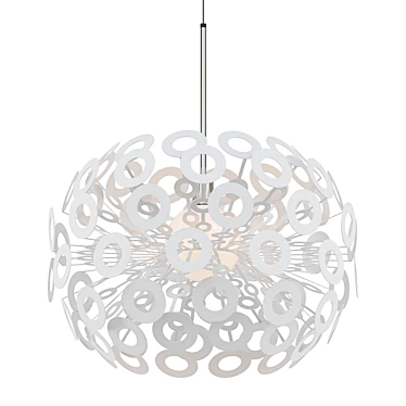 Elegant White Dandelion Suspension Lamp 3D model image 1 