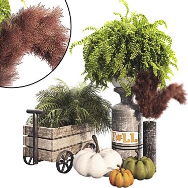 Spooky Halloween Outdoor Plant Set 3D model image 1 