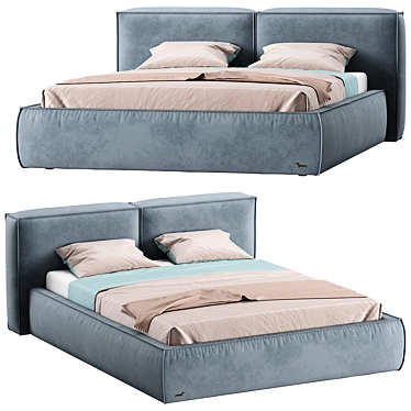 SofaClub Bed in Lush Velvet 3D model image 1 