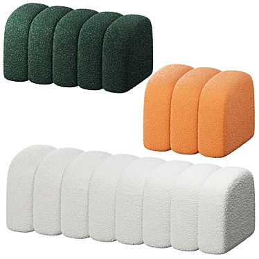 Fluffy PomPom Ottoman by Modnodesign 3D model image 1 