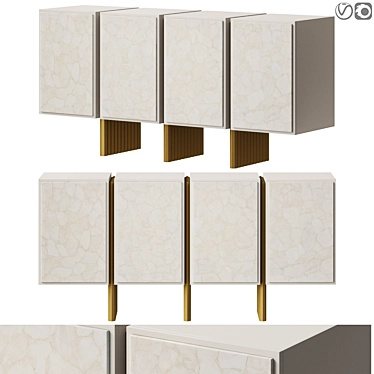 Sleek Baker Kira Credenza 3D model image 1 