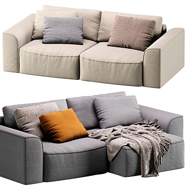 Cozy Beige Sofa Space 2013 3D model image 1 