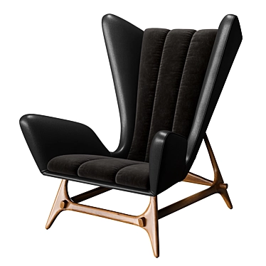 Midcentury Modern Wingback Lounge Chair 3D model image 1 