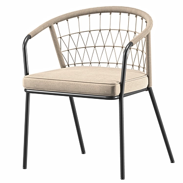 Sleek Black Garden Chair 3D model image 1 