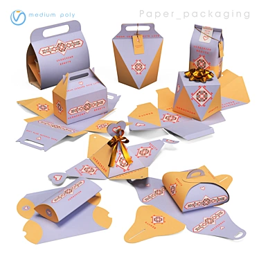 Paper Packaging Kit - Template Designs 3D model image 1 