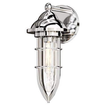  Silver Teardrop Wall Sconce 3D model image 1 