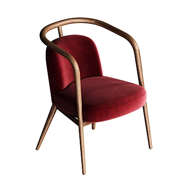 Red Velvet Modern Essex Arm Chair