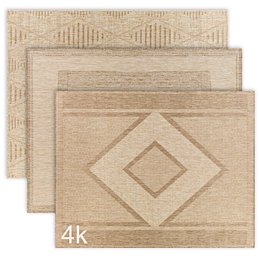 Geometric Jute Rugs Bundle - 4KTextures 3D model image 1 