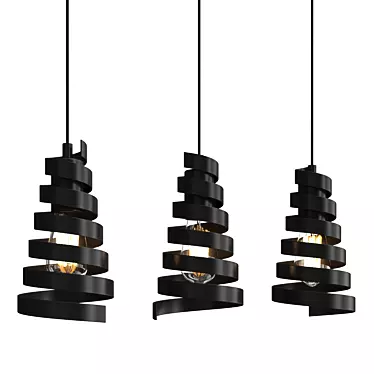 Loft Style Black Pendant Light 3D model image 1 