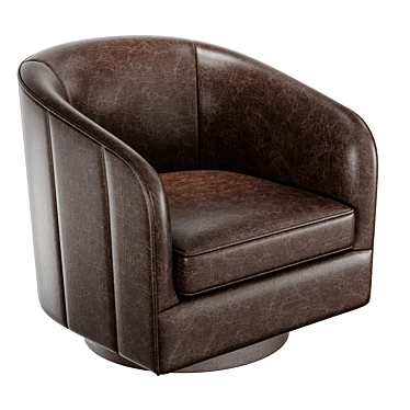 Turner Brown Leather Swivel Chair 3D model image 1 