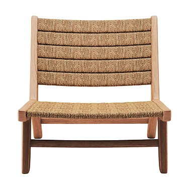 Teak & Abaca Lounge Chair 3D model image 1 