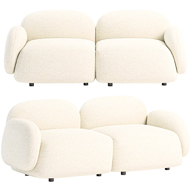 Modern 3-Seater Sofa Design 3D model image 1 