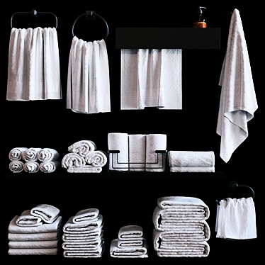 Title: Bathroom Towels Bundle 3D model image 1 