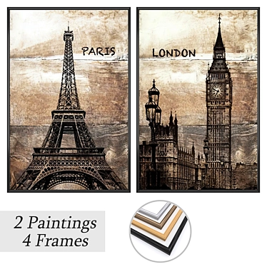 Art Prints and Frames Set 3D model image 1 