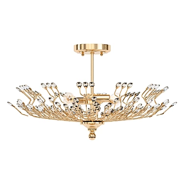 Elegant Brass Ceiling Light Fixture 3D model image 1 