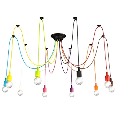 Colorful Spider Chandelier Light Fixture 3D model image 1 