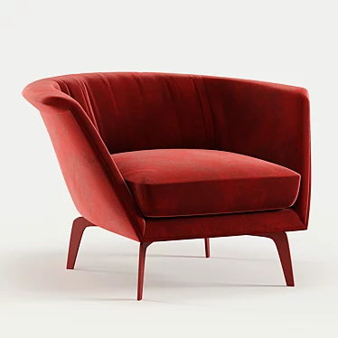 Modern Lovy Low Armchair Design 3D model image 1 