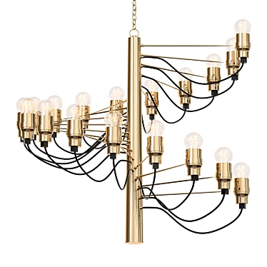 Italian Design Brass Chandelier Spiral 3D model image 1 