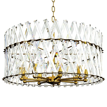 Elegant Crystal Gold Chandelier 3D model image 1 