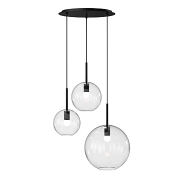 Modern Glass Metal Pendant Light 3D model image 1 