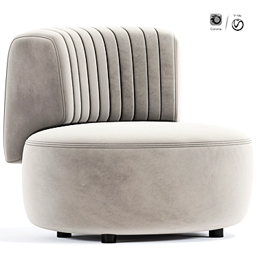 Modern Strip Armchair 3D Model 3D model image 1 