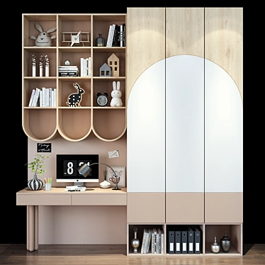 Customizable Child's Wardrobe Cabinet 3D model image 1 