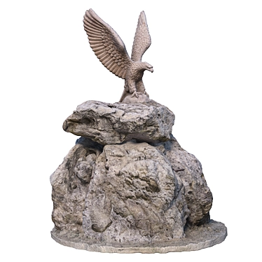 Eagle Sculpture on Stone Base 3D model image 1 