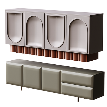 Modern White Sideboard Buffet Storage 3D model image 1 