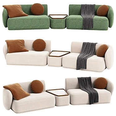 Contemporary Rene Sofa Model 3D model image 1 