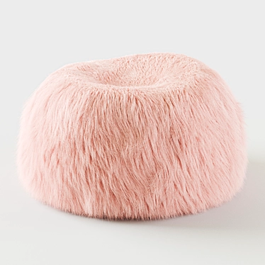 Himalayan Blush Faux-Fur Beanbag Chair 3D model image 1 