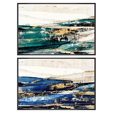 Art Set with Various Frames 3D model image 1 