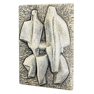 Desirable 1960 Stone Sculpture Panel 3D model image 1 