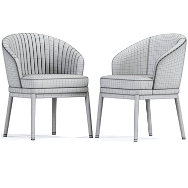 Elegant Dining Chair Set, 3D 3D model image 1 