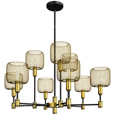 Modern Honeycomb 9-Light Chandelier 3D model image 1 