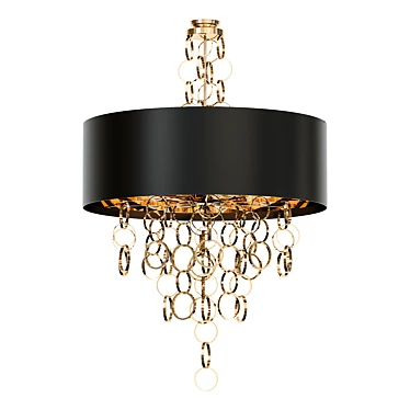 Golden Circle Black Chintz Chandelier 3D model image 1 