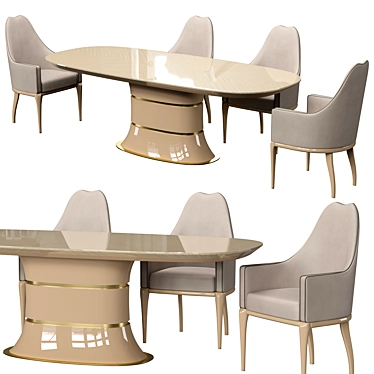 Luxury Contemporary Designer Dining Set 3D model image 1 