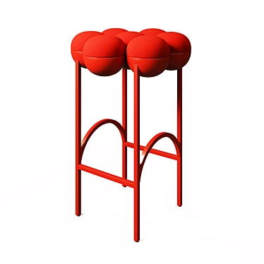 Red Saturn Bar Stool, Splash of Bohemian Opulence 3D model image 1 