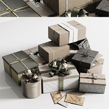 Christmas Gift Boxes 3D Model 3D model image 1 