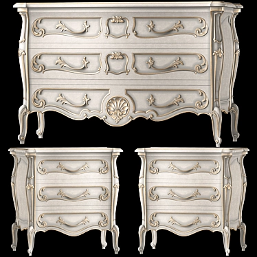 Craftcode 1988 Dresser & Nightstand 3D model image 1 