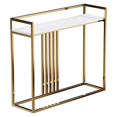 Faux Marble Gold Console 3D model image 1 