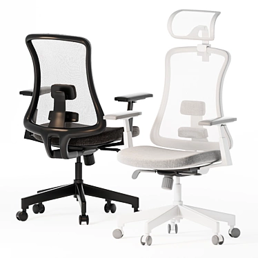 ErgoTech Metal Office Chairs 3D model image 1 